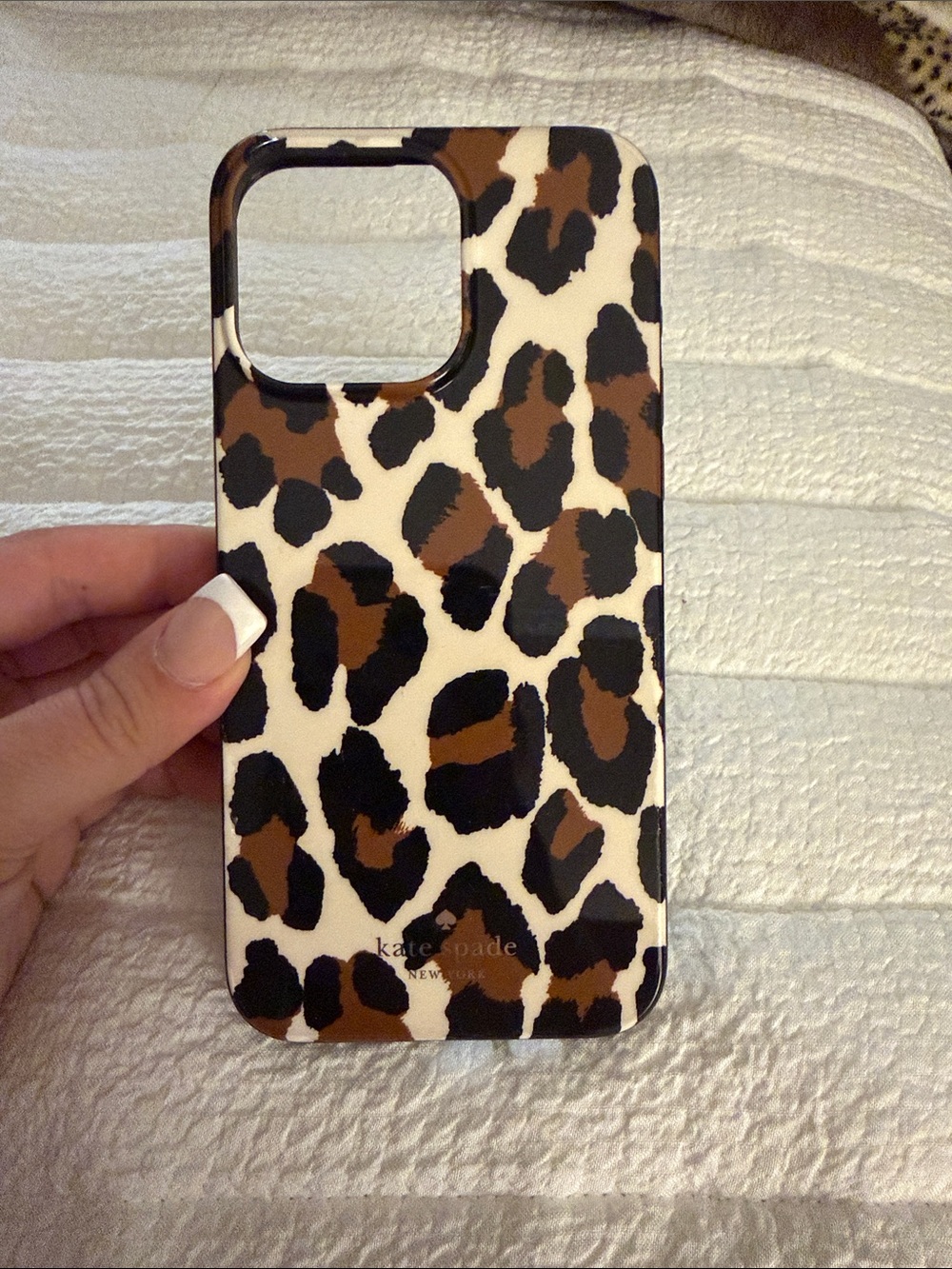 I phone 15 pro max kate spade Leopard Print Phone Case - Brown & Black